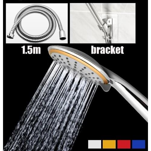 High Pressure Handheld Shower Head 3 modes Multi-functions ABS plastic Bathroom shower head big panel with 1.5m Hose Bracket
