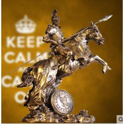 Medieval warrior armor figure Sculpture statue models restoring Rome Warriors Creative Bar cabinet horse dressed the rider