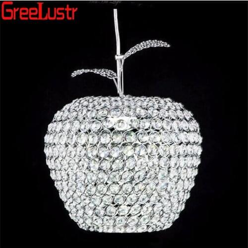 Lampada de LED K9 Crystal Pendant Lights Hanging Light Crystal Apple Pendant Lamps chrome hanging lamps abajur LED Light Home