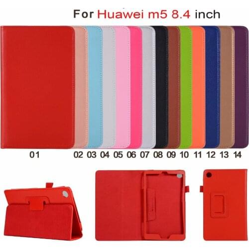 Ultra Thin Litchi Stand PU Leather Protector Sleeve Case Skin Cover For Huawei MediaPad M5 8.4'' SHT-W09 SHT-AL09 8.4 inchTablet