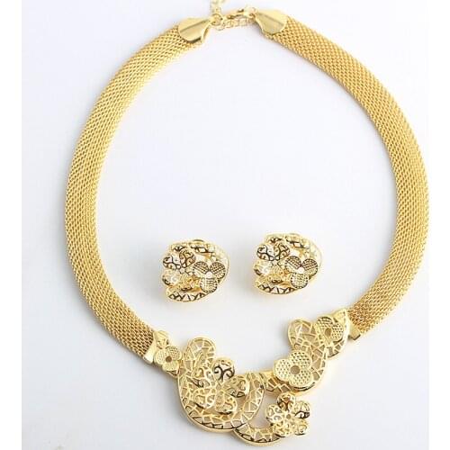 Fashion Jewelry Bohemia Jewelry Sets For Women Earrings Necklace Pendant Flower Jewelry For Engagement fashion Jewelry Findings