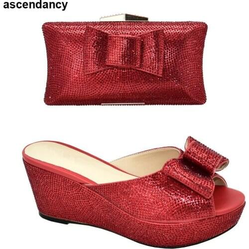 Nigerian Women Shoes and Bag To Match for Party Latest Italian Shoes with Matching Bags Shoe Designer Luxury Shoes Women 2020