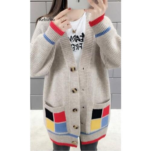 Womens Cardigan Sweater Womens Spring Clothes Foreign Style Knitted Womens Jacket Spring and Autumn New