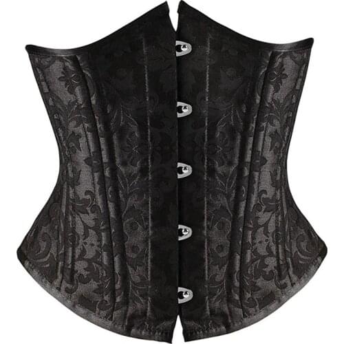 Womens Double Steel Boned Corset Heavy Duty Waist Trainer Shaper Sexy Lingerie Gothic Underbust Corset Plus Size XS-6XL