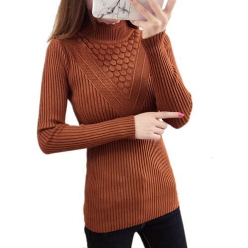 2019 New Fashion Womens Sweater Autumn Winter Korean Long Sleeved Bottoming Pullover Slim Thin Short Casual Sweater Female M070