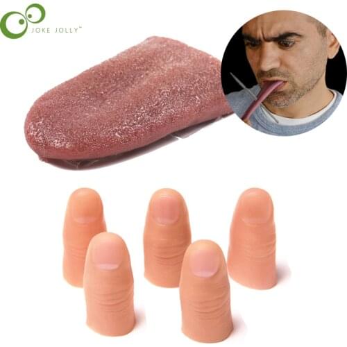 1 set realistic simulation fake tongue finger set cookies recovery joke toy prank magic trick Halloween horror magician prop YJN
