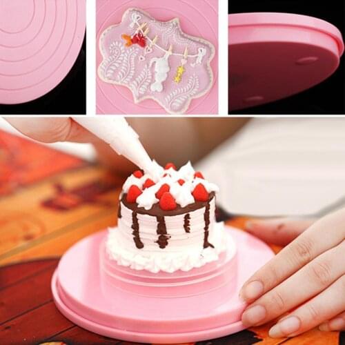 14cm Cake Turntable Rotating Anti-skid Round Cake Stand Cake Decorating Tools Cake Rotary Table Kitchen DIY Pan Baking Tools