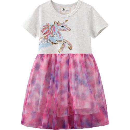 2021 Summer Kids Clothes Girls Sequin Dress Princess Party Mesh Dresses 2-7 Years Old Baby Girls Robe Vestidos Children Costume