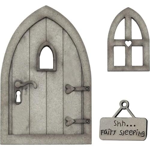 3D Wooden Gnome Door Fairy Door Mouse Door Wooden Elf Door Playhouse Decoration Door For Self-Assembly Elf Door Gnome Door Set