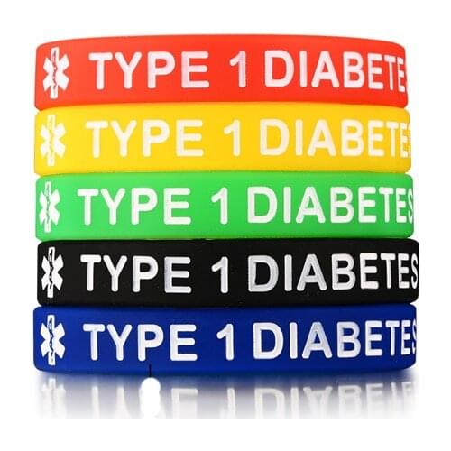 5pcs/Set Silicone Medical Alert Bracelet For Men Women Kids Child 5 Color/Sets Blood Thinner Type 1 Diabetes Bangles Jewelry