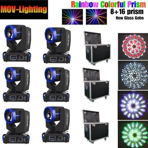 6pcs/lot Fast Touch screen rgbw 4in1 Screen 230W High Bright flight case Beam Moving Head party Light