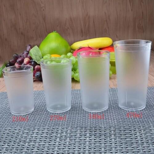 Acrylic Drinking Water Cup 210/270/340/470ML Transparent Frosted Plastic Drinking Cup Coffee and Tea Cups Travel Mug Friend Gift