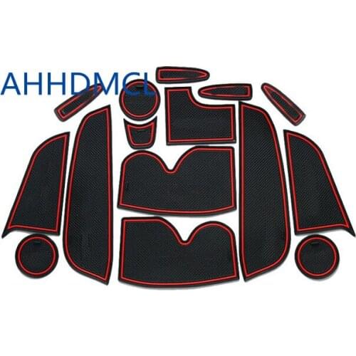 Car Anti-Dirty Pad Door Groove Gate Slot Cup Armrest Storage Pad Anti-Slip Mat For Peugeot 301 2014 2015 2016