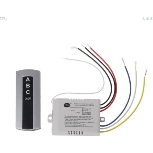 Wireless 3 Channel ON/OFF Lamp Remote Control Switch Receiver Transmitter