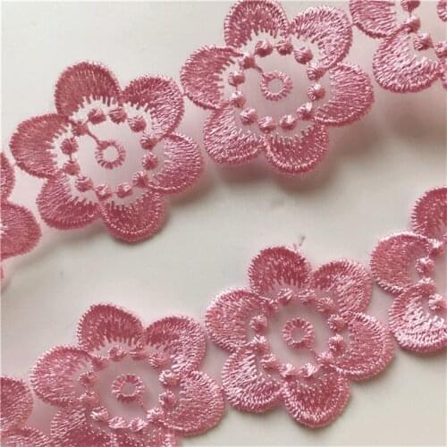 Organza Flower 3.5cm Wide Embroidery Lace Trim Diy Dress Hat Decoration Sewing Accessories V110265