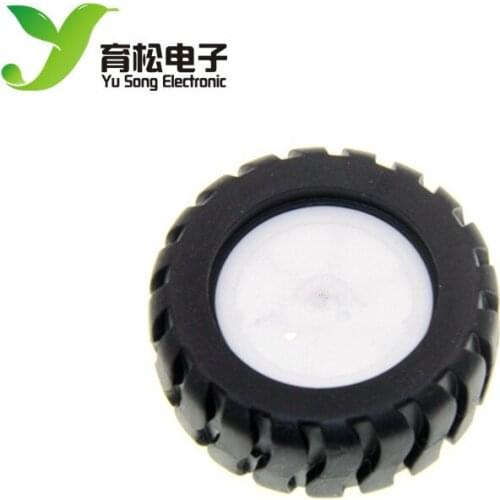 D-axis rubber tires, robot accessories, 43MM tracking car model wheels, with N20 geared motor
