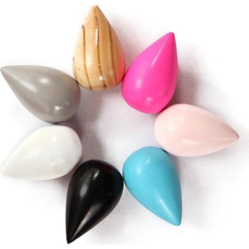 Wood Wall Hanger Water Drop Shape Wall Hanger Bathroom Decoration Hat Coat Door Hanging Single Hook Hanger