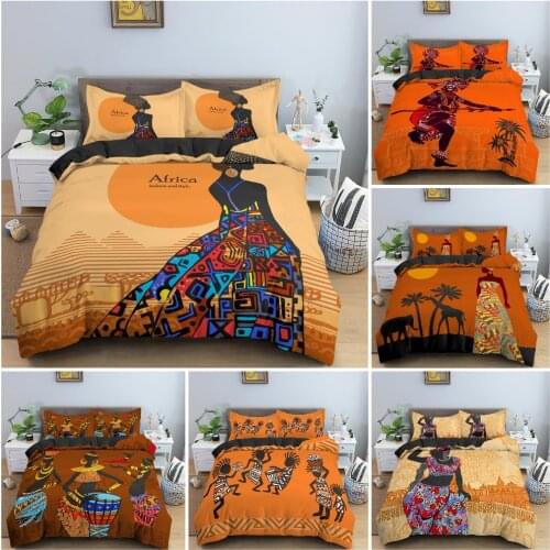 Ancient Egypt Duvet Cover Soft Luxury Quilt Cover Traditional African Human Bedding Set Pillowcase Twin Double King Home Textile
