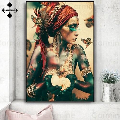 Ancient Native Picture Indians Wall Decor American Style Canvas Painting One Piece Poster and Print for Room Interior Decoration