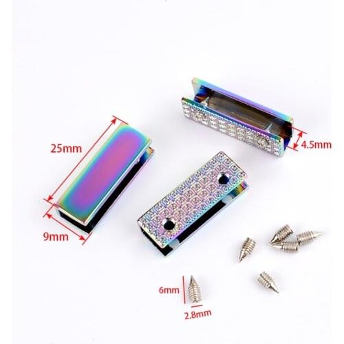 Rainbow Color Strap Ends, 1inch Rainbow Color Rope Ends With Screw