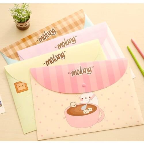 Creative cartoon small fresh file bag Primary school prizes cute a4 information bag stationery plastic file bag