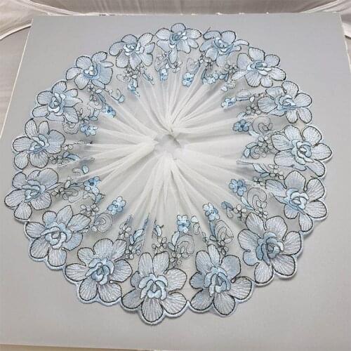 30Yards Blue Purple White Pink Laces Gorgeous Wedding Lace Trim Cutwork Embroidery Lace Trim for DIY Crafts