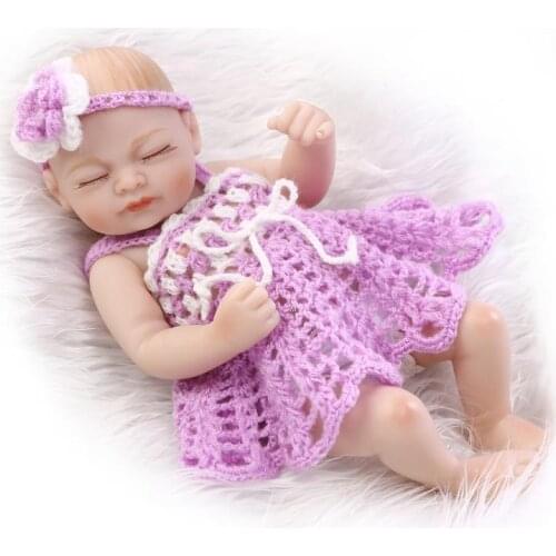 27cm Soft Silica gel Appease Doll reborn lifelike baby silicone Reborn Emulation dolls play house toys For Children gifts