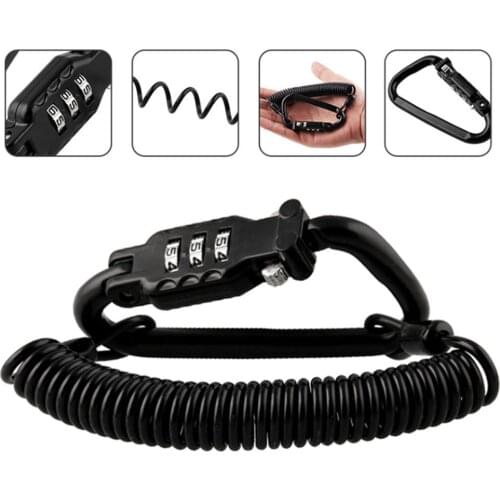 Motorcycle Helmet Lock With 3-digit Combination Password Lock And 6 Feet Steel Cable For Helmet Safety