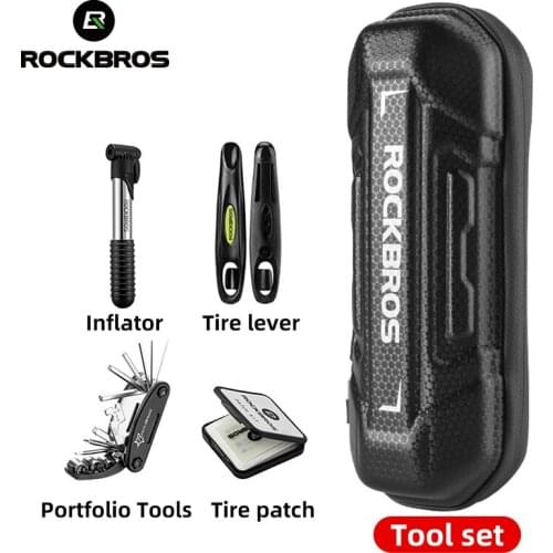 ROCKBROS Multifuctional Bike Tools Bicycle Tool Kits Pump Tire Repair Kits Storage Bag Bicycle Mantainance Kits Bike Accessory