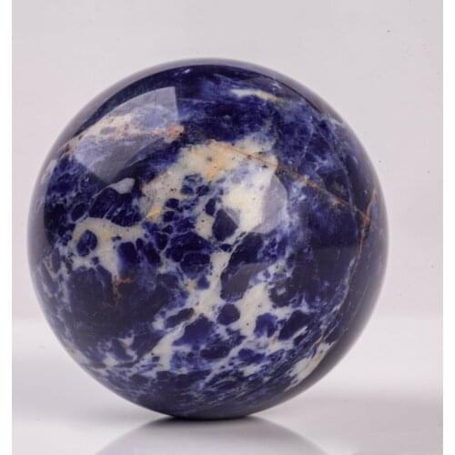 Natural Blue Sodalite Quartz Crystal Sphere Healing Ball Chakra+base