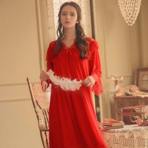 Night Gown Long Nightwear for Women Honeymoon Night Skirt Princess Nightgown Lace Night Dress Retro Nightgown Princess Sleepwear