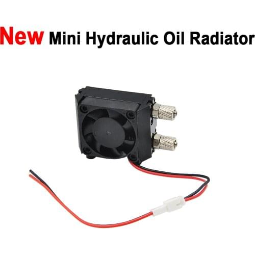 New Mini Hydraulic oil Metal Radiator with Fan For 1/14 1/12 RC Excavator Dump truck Car Parts