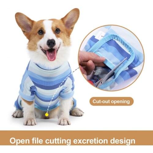 Dog Clothes Cartoon Dog Weaning Suit Elastic Neckline Breathable Close-fitting Pet Surgery Recovery Suit Pet Products
