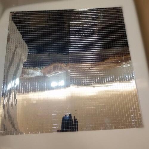 Silver Color Self Adhesive Acrylic Crystal Mirror Sticker Colored Mini Square Mirrors Mosaic Tiles 30x30CM