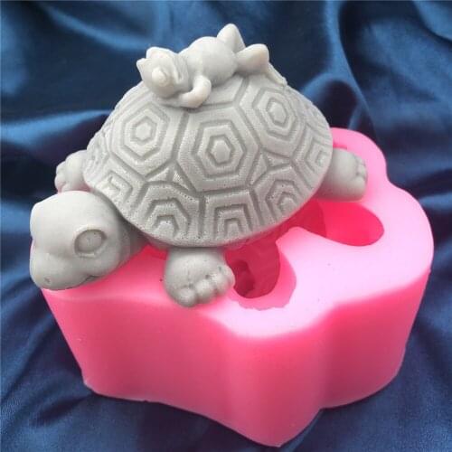 3D Sea Turtle Frog Silicone Fondant Mold Soap Candle Turtle Shape Mould Cake Chocolate Ice Baking Tools For Wedding Decorating