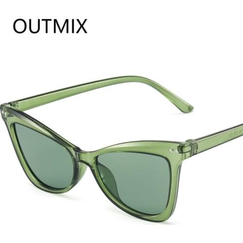 Retro Small Frame Cat Eye Sunglasses Women Trendy Brand Vintage Olive Green sun glasses ladies UV400 Shades Female oculos de sol