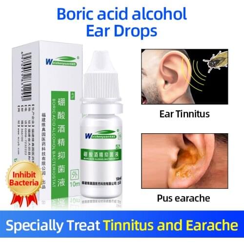 2PC Boric Acid Alcohol Bacteriostat Acute Otitis Drops Earwax Removal Chinese Herbal Ear Liquid For Tinnitus Care