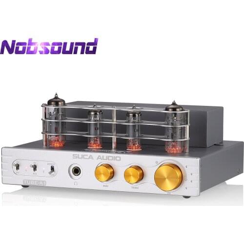 Nobsound HiFi Bluetooth 5.0 Vacuum Tube Power Amplifier Receiver Pure Class A Home Desktop Audio Amp Stereo Headphone Amp 3W+3W