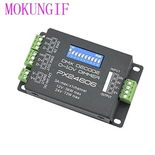 LED controller PX24606 DMX 512 Decoder 9A DMX 512 Amplifier 12V 24V For 5050 3528 Single LED Strip Light