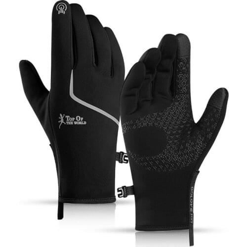 Cycling Gloves Winter Outdoor Plus Velvet Windproof, Waterproof and Warm Sports Skiing Reflective Non-slip Mountaineering