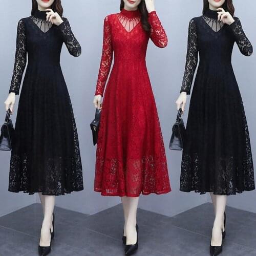 Spring Autumn Embroidered Vintage Elegant Long Sleeve Dress Women Plus Size 4XL Long Dresses Vestido De Mujer Femme Robe Y551