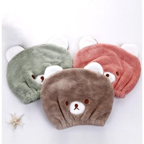 Bath Accessories Dry Hair Hat Ultra -Soft Strong Absorbing Cute Animal Children Supplies Dry Hair Towel 1Pcs Long - Velvet