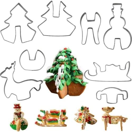 11Pcs/set Stainless Steel Cookie Cutter Christmas Candy Pastry Mold DIY Baking Cutter