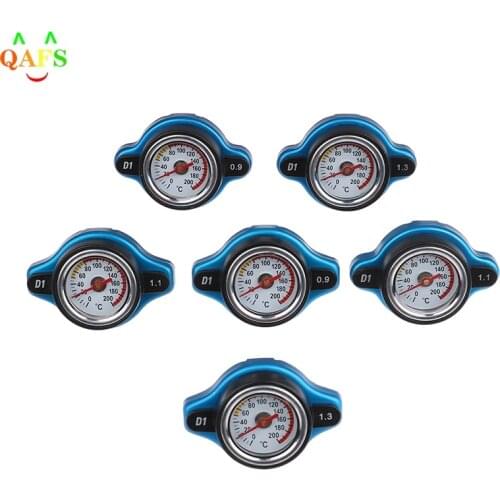 1X New Car Motorcycle D1 Spec Thermo Radiator Cap Tank Cover Water Temperature Gauge with Utility Safe 0.9 Bar/ 1.1 Bar/1.3 Bar