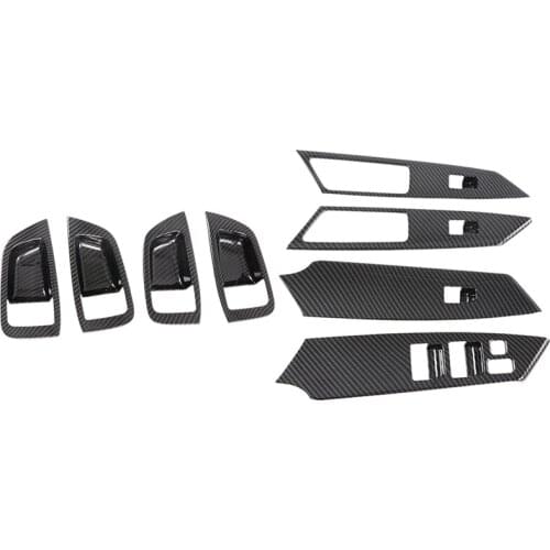 2 Set Car Accessories: 1 Set Car Door Handle Bowl Protector Cover & 1 Set Car Side Door Window Lift Switch Buttons Cover