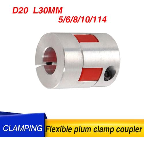 Free shipping Flexible plum clamp coupler D25 L35 shaft size 5/6/6.35/7/8/10/12/14mm CNC Jaw shaft coupling 5mm 8mm