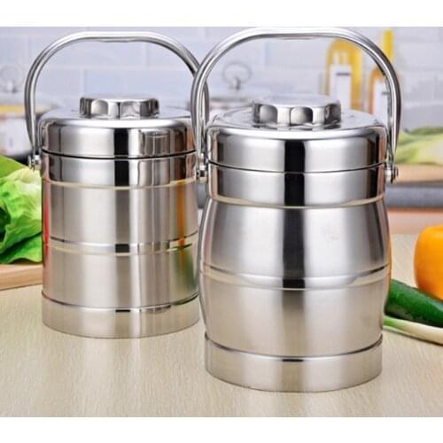 1-4-2L Large Lunch Box Vacuum Double Wall Stainless Steel Bento Box Portable Picnic Adult Student Food Storage Container Thermal