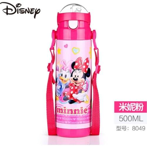 Disney Kids Thermos cup Student with Straw Cross Span Cup Baby dual-use 304 stainless steel water bottle thermos bottle