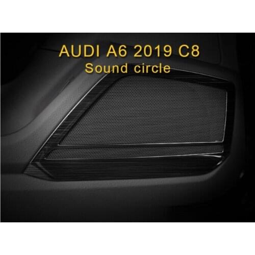 For Audi A6 C8 2019 Car Styling Loudspeaker Sound Cover Trim Frame Sticker Chrome Interior Accessories