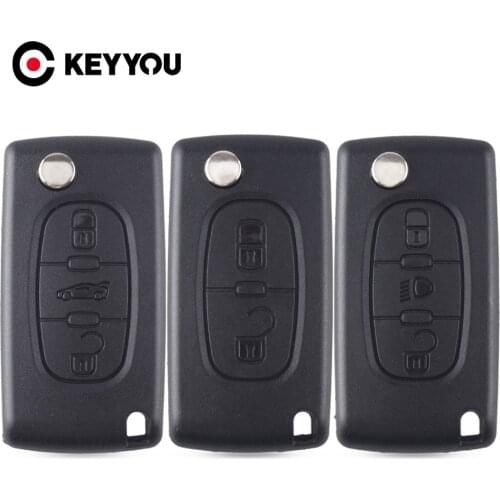 KEYYOU Flip Remote Car Key Fob Case Shell For Peugeot 107 207 307 608 407 Partner Citroen C1/2/3/4/5/6 Berlingo Picasso Xsara